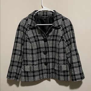 Briggs New York Black and White Checkered Blazer